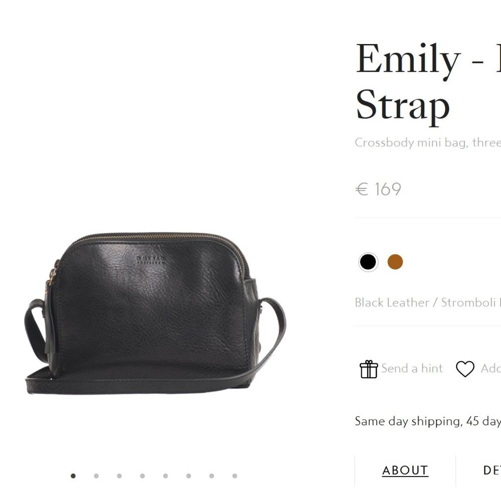 🌍 O MY BAG Emily - Black Leather mini crossbody